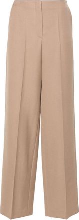 Fendi grain-de-poudre wool trousers - women - Virgin Wool - 38 - Brown
