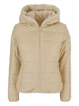 Save The Duck faux-fur hooded jacket - Neutrals