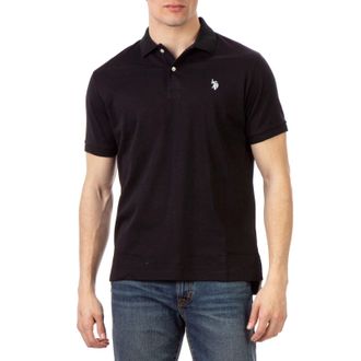 U.S.Polo Association U. S. Polo Assn. Interlock Polo Shirt Mens Black Cotton Pony Logo Golf JAX2025