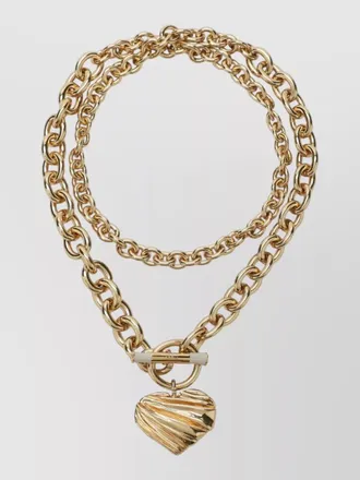 Chlo&eacute; chain link necklace heart pendant design