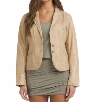 Jakett Amelia Patina Leather Jacket In Sand