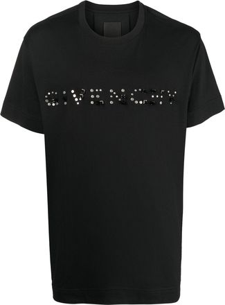 Givenchy stud-embellished logo cotton T-shirt - men - Cotton - S - Black