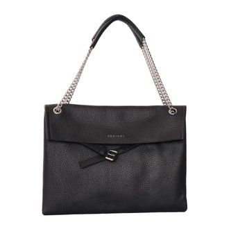 Orciani Venus Soft Midi Schoudertas - Dames - Schoudertassen - Zwart - ONE Size - Leer - Tassen