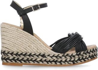 Espadrilles Sandalo Stijl Sandalen - Dames - Sleehakken - Zwart - 37 EU - Schoenen