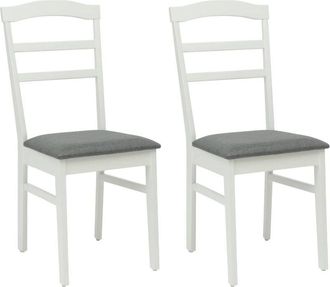 vidaXL Silla De Comedor 2 Pcs Y Gris Madera De Caucho S&oacute;lido Vidaxl