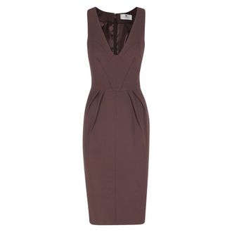 Elisabetta Franchi Midi Jurken - Dames - Casual kleedjes - Bruin - XS - Kleedjes