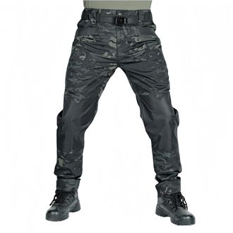 Generic LeSpartan Tactical Pants Le Spartan Motorcycle Pant Mens Lightweight Water Ripstop Cargo Quick-Drying Hiking Pants (Camouflage Black,3XL)