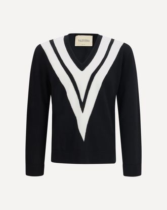 Valentino Maglia in lana vergine con V intarsiata Man S