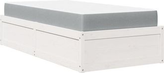 vidaXL Vidaxl - Cama Con Colch&oacute;n Madera Maciza De Pino Blanca 100x200 Cm