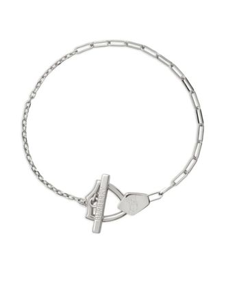 Burberry chain-link T-bar bracelet - men - Brass - One Size - Silver