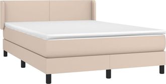 vidaXL Vidaxl - Giroletto A Molle Con Materasso Cappuccino 140x190cm Similpelle