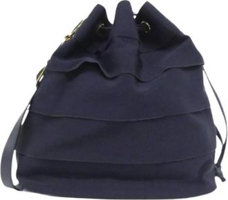 Ferragamo Pre-owned Bucket Bags, female, Blue, Size: ONE SIZE Pre-owned Canvas Shoulder Bag