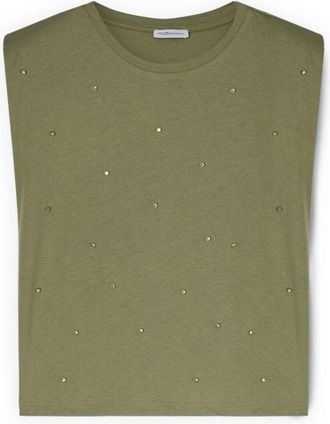 Motivi T-Shirts - Dames - Tops zonder mouwen - Groen - XS - Katoen - Tops