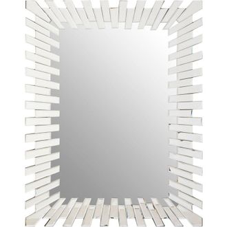 Premier Housewares Wall Mirror Bathroom / Bedroom / Hallway Wall Mounted Mirrors With Borders / Wall Mirror With Silver Finish / Glass Mirrors For