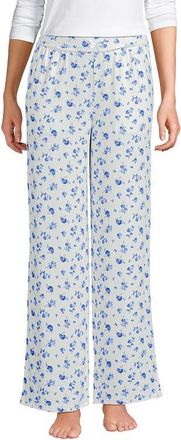 Lands End Pointelle Sleep Pants in Ivory/blue Dainty Floral at Nordstrom, Size Xx-Small