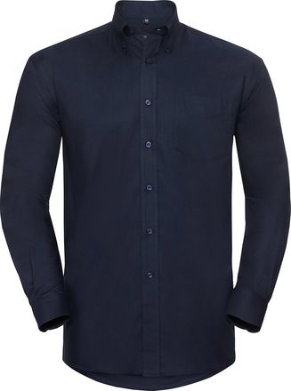 Russell Athletic Russell Heren Oxford Easy-Care overhemd met lange mouwen (Heldere marine)
