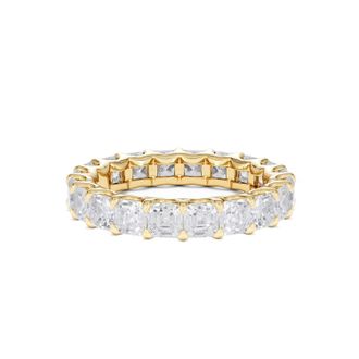 The Diamond Store Elisa Diamond Eternity Ring Asscher Cut 4ct VVs 18K Gold Size J-N