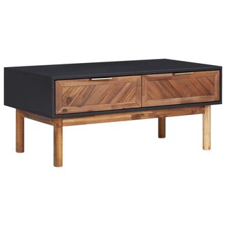 vidaXL Mesa De Centro De Madera Maciza De Acacia Y Mdf 90x50x40 Cm Vidaxl