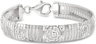 Ross-Simons Italian Sterling Silver Diamond-Cut Omega Bracelet