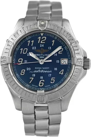 Breitling Pre-owned Breitling Colt Ocean Quartz Blue Dial Mens Watch A64350