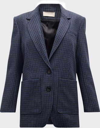 Vanessa Bruno Bradley Single-Breasted Check Blazer