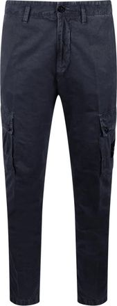 Stone Island Slim-fit Trousers, male, Blue, Size: W32 Cargo Trousers with Functional Pockets