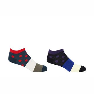 Peper Harow Mayfair Mens Trainer Socks Bundle - Scarlet & Purple