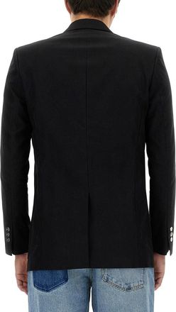 Balmain Double-Breasted Cotton Blazer - Black