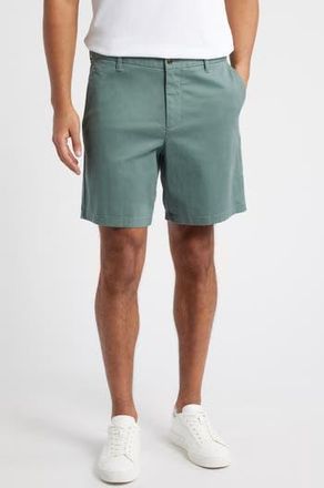Nordstrom Heron Flat Front Cotton Stretch Twill Chino Shorts in Green Balsam at Nordstrom Rack, Size 32