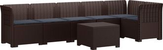 vidaXL Sof&aacute; De Jard&iacute;n Para 6 Personas Con Cojines Estilo Rattan Pp Vidaxl