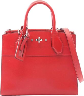 Louis Vuitton Pre-owned Rode Leren Handtas met Handvat - Dames - Vintage Handtas - Rood - ONE Size - Leer - Vintage