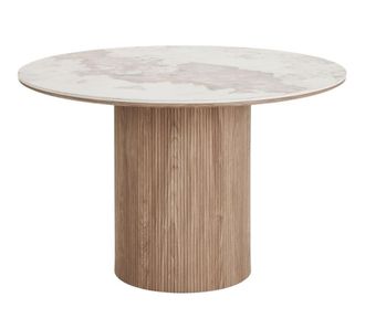 House Nordic Mesa de comedor redonda efecto m&aacute;rmol