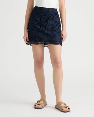 NVLT Womens Mini Lace Skirt