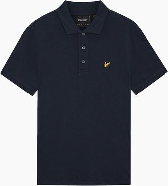 Lyle & Scott Mens Lyle & Scott Popcorn Jacquard Polo Shirt - Navy - Size: 44