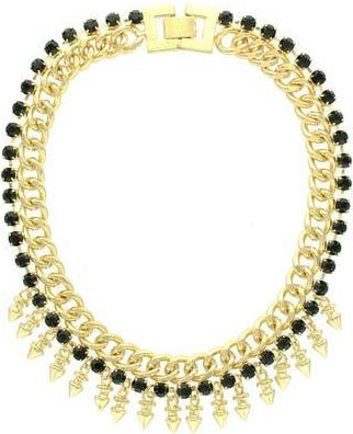 Olivia Welles Crystal & Spike Bib Necklace in Metallic at Nordstrom Rack