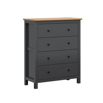Petits Meubles C&oacute;moda 4 cajones paneles mdf y de melamina gris antracita y madera