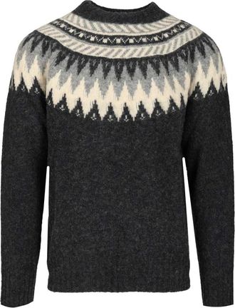 Howlin Magician In The Mountain Sweater - Heren - Ronde hals truien - Grijs - S - Wol - Truien & Vesten