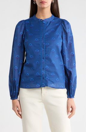 Sugarlips Briza Medallion Meddy Button-Up Shirt in Teal-Blue at Nordstrom, Size X-Large
