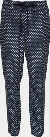 Max Mara Black Dot Print Crepe Tapered Trousers