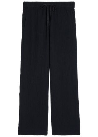 Eileen Fisher Eileen Fisher Straight-leg Seersucker Trousers - Black - L (UK 18-20 / XL)