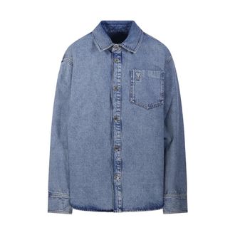 Ami Ami de Coeur Overshirt - Dames - Blouses & Shirts - Blauw - Maat: XS Katoen