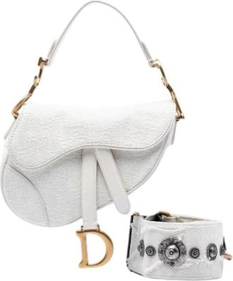Dior Pre-owned Saddle Schoudertas - Dames - Vintage Schoudertas - Wit - ONE Size - Leer - Vintage