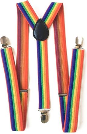 Generic Unisex Adult Gay Pride Rainbow Stripe Effect ClipOn Adjustable Braces Suspenders 25mm Fancy Dress Party Celebration