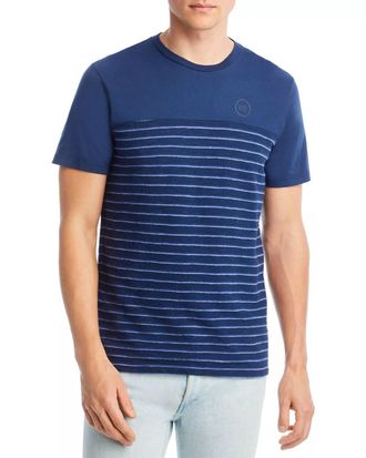 Sol Angeles Capri Striped Short Sleeve Tee Top In Blue