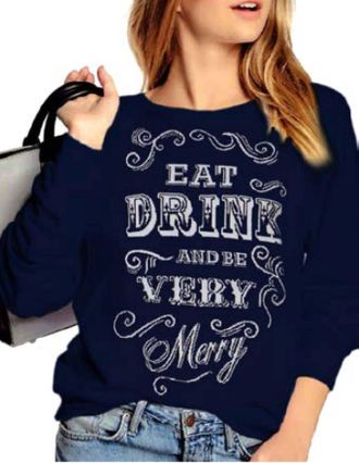 Prince Peter Collection Eat Drink & Be Merry Pullover Top In Blue