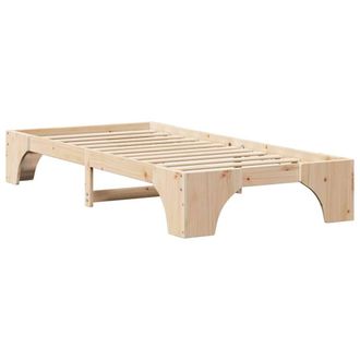 Berkfield Home Bed Frame Natural Wood Solid Pine wood Single Durable in Light Tan