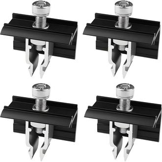 OEM Juego De 4 Abrazaderas De Extremo Para Paneles Solares De Balc&oacute;n - 30 Mm - Negro - Terminales De M&oacute;dulo - Montaje De Panel Solar - Abrazaderas De Alum