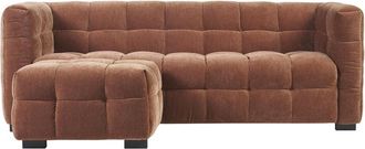 Miliboo Sof&aacute; Dise&ntilde;o De 3 Plazas Y Reposapi&eacute;s De Terciopelo Terracota Corto