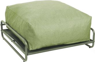 Oviala Puf para muebles de jard&iacute;n modulares con estructura verde cactus