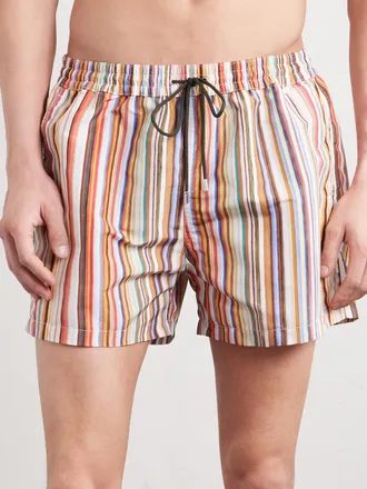 Paul Smith Straight-Leg Mid-Length Striped Recycled Swim Shorts
